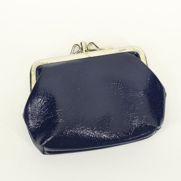 Vintage Handbags - Vintage Navy Kiss Lock Coin Purse